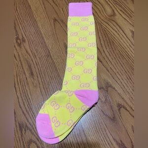Luxury Yellow & Pink Gucci Knee High Socks